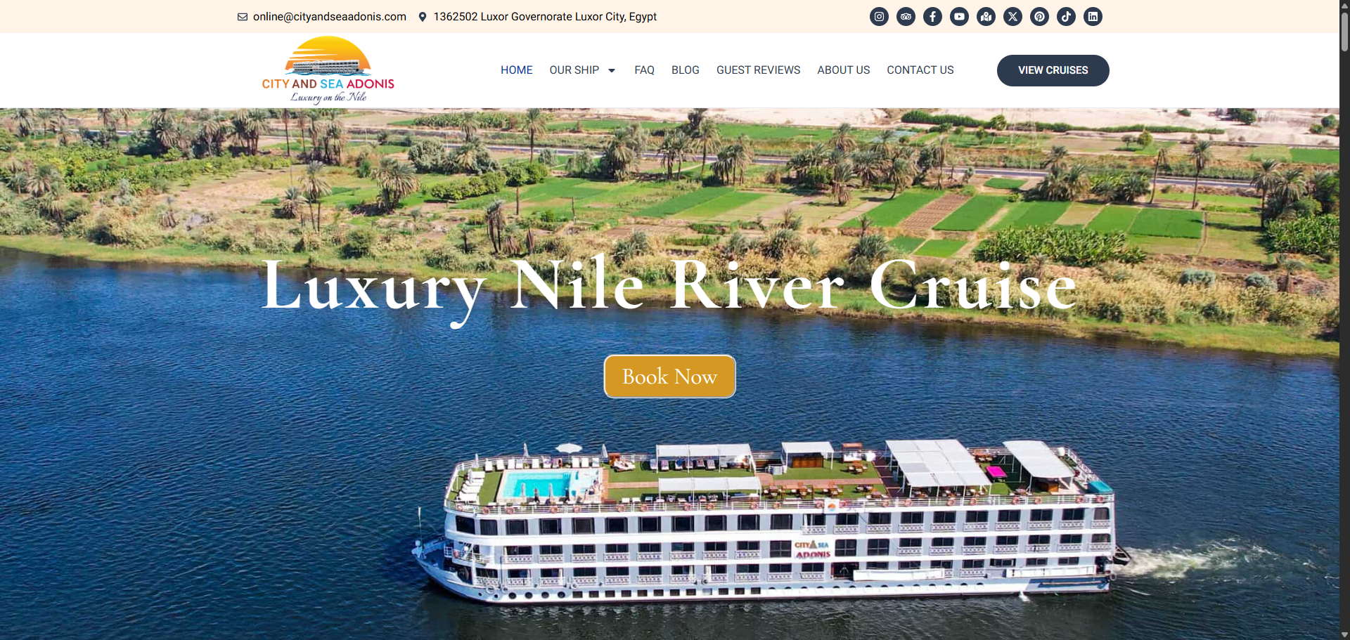 City & Sea Adonis — Luxury Nile Cruise Booking Platform